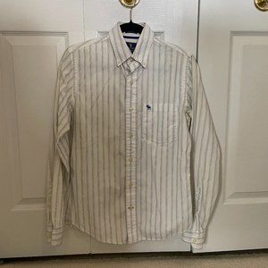 Abercrombie 100% Cotton "Muscle" Striped Button Down Mens Long Sleeved Shirt